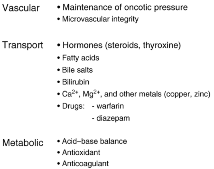 Albumin Functions